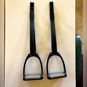Wintec Black Stirrup Leathers with Stirrups Horse Equestrian New